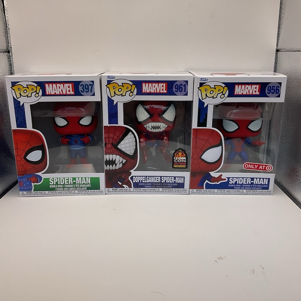 Funko Pop (3x Bundle) (397, 956 & 961) Spider-Man, Doppelganger & Spider-Man